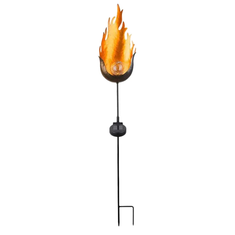 

Solar Flame Light Solar Powered Metal LED Exterior Garden Light Outdoor Flame Effect Feature Lawn Ornament Solar Garden Lamp