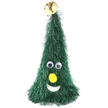 

6 Inch Christmas Singing Electric Hat Santa Hats Children Adult Christmas Swing Tree Ornaments Cap for Christmas Party Props Gre