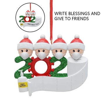 

2020 Hot Quarantine Christmas Birthdays Party Decoration Gift Product Personalized Hanging Ornament, Pandemic-Social Distancing