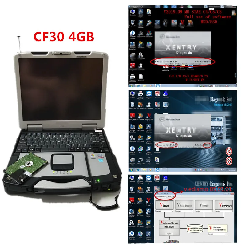 Ноутбук Toughbook CF30 4GB с новейшим полным 2019 12 MB STAR C4/C5/C6 программным обеспечением HDD/SSD