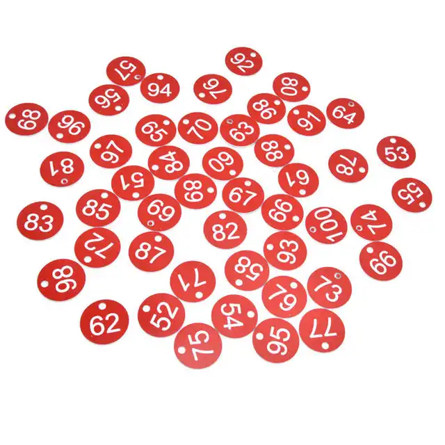 50 db Beehive Tags Abs Kerek Számozott Jelcímkék Lyukállat -Tartozékok Red Bee Párzási Doboz - Image 3