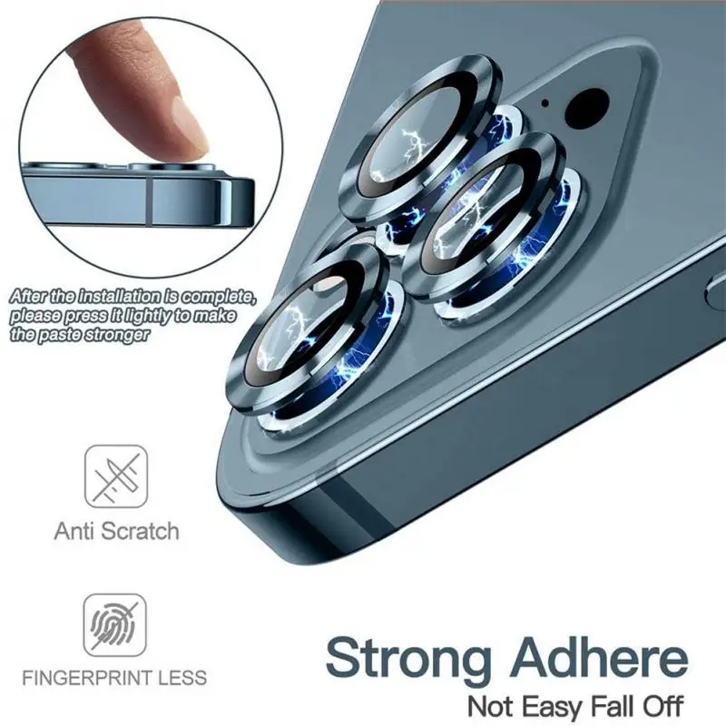 1 Pz Per Iphone 13 Pro Max Anello In Metallo Vetro Temperato Full Cover Proteggi Obiettivo Per Fotocamera Per Iphone 13 Pro Max Mini Cappuccio Protett
