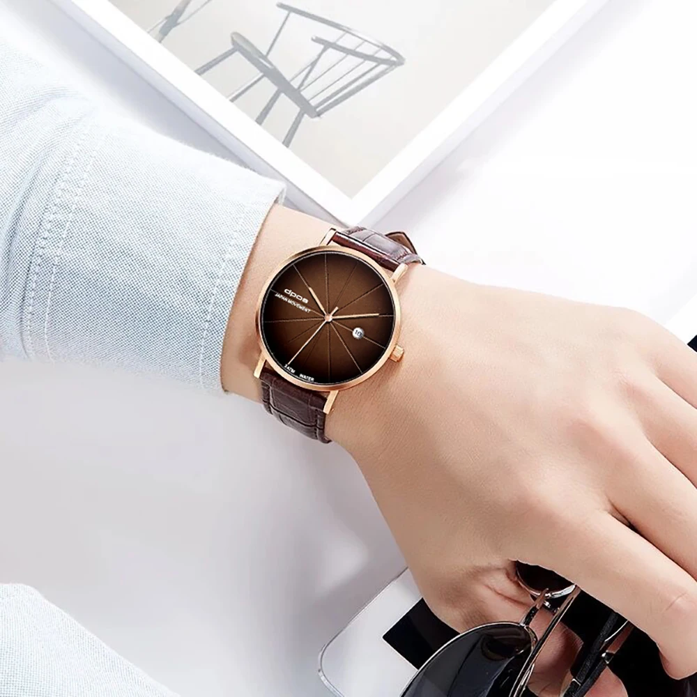 

Business Men Watches 2019 Leather Band Quartz Watch Luxury Male Clock Waterproof Mens Wrist Watch Relogio Masculino reloj mujer