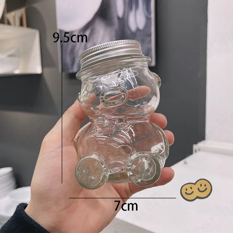 2pcs 100ml Premium Vial Cute Bear Candy Sugar Snacks Storage Containers  Bottle Plastic Bear Jar Food