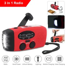 Портативный fm-радио AM/FM/NOAA погода солнечное аварийное радиооборудование динамик с фонариком и 1000mAh банк питания для смарт телефонная трубка