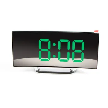 Digital Alarm Clock 7 Inch Curved Dimmable LED Sn Electronic Digital desktop Clock for Kids Bedroom Large Number Table Clock 2