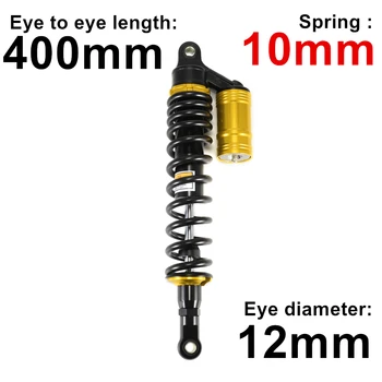 

400MM 15.75" Rear Suspension Air Shock Absorber For Motorcycle ATV Quad Scooter Bumper Spring 10mm Protective D30