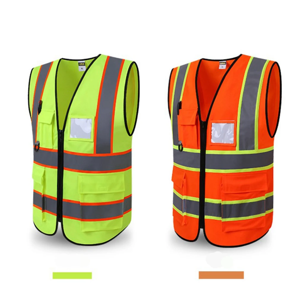 Reflective Safety Vest For Engineer Construction W/ Pockets Free Size