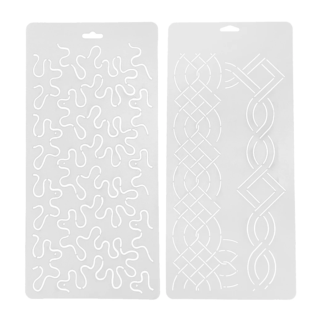 2Pcs Clear Quilting Stencils Plastic Embroidery Template Handmade Sewing Crafts