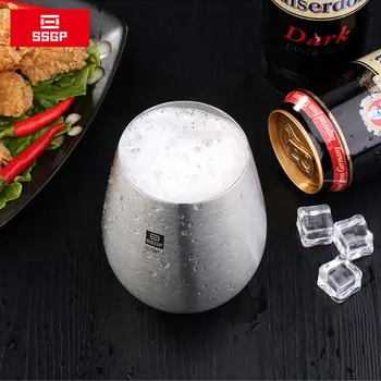 

SSGP Fashion Brief Beer Mug 304 Stainless Steel Cup Metal Shatterproof Drinkware 400ML