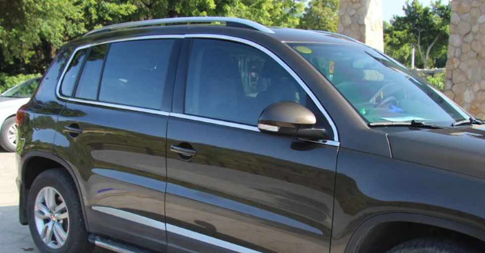 Для VW Tiguan 2010- Автомобильные модификации автомобильные аксессуары 10 шт. полностью оконные стойки подоконник формовочная отделка точно подогнанная