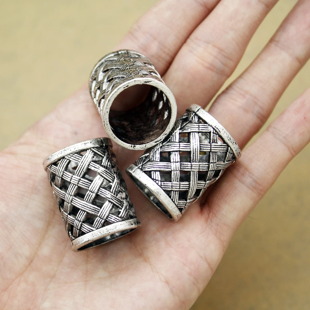 Perle Per Capelli Tribal Gioielli Per Capelli Dreadlocks - 4 Pezzi In Metallo Tribal, Perle Per Capelli, Stile Reggae/Vichingo Gioielli Per Dreadlocks