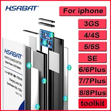 HSABAT новая настоящая Ёмкость аккумулятор нулевого цикла для iphone 5, 7, 8, 5S 5C 6 6S(для iphone 6 6S 7 8 Plus) из искусственной кожи для iphone 3GS 4 4S SE