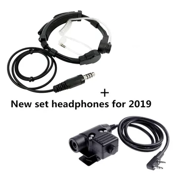 

New Set of Telescopic Laryngeal Controlled Air Conduit Headphones for baofeng UV5R UV82 UV6R for kenwood TK3107 TK3207 radios