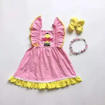 

baby girls summer dress girls back to school dress pencil print dress girls pink dress girls boutique dress with accessories