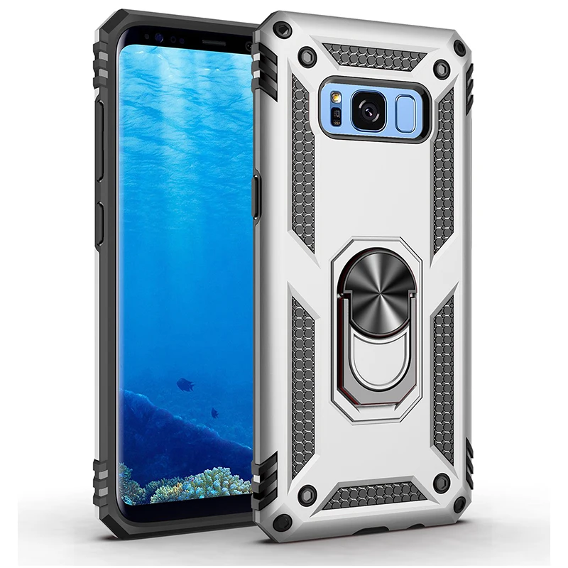 Чехол для samsung galaxy S8 Plus, чехол, S8, задняя крышка, мягкий силиконовый Автомобильный кронштейн, S8, чехол для телефона, для samsung S8 Plus - Цвет: Silver
