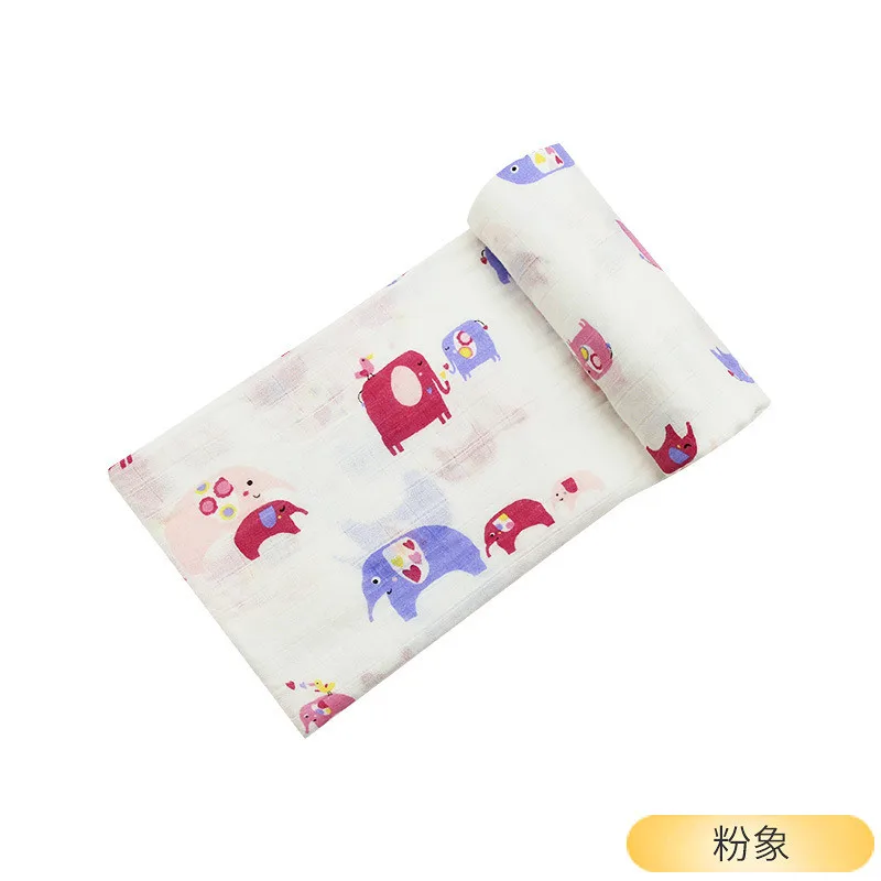 elephant1 Муслиновые пеленальные одеяла для малышей из 70% бамбукового волокна+ 30% хлопка, мягкая пеленка для новорожденных, Марлевое банное полотенце, спальный мешок, чехол для коляски - Цвет: elephant1