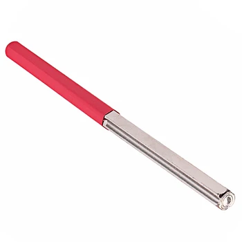 

4 inch Long Round Filing Surface and Rubber Handle Edge Luthier Tool Red Silver