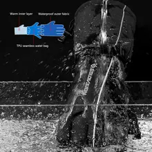 Унисекс лыжные перчатки зимние для велоспорта четырехслойные водонепроницаемые карманные с сенсорным экраном противоскользящие бархатные теплые перчатки