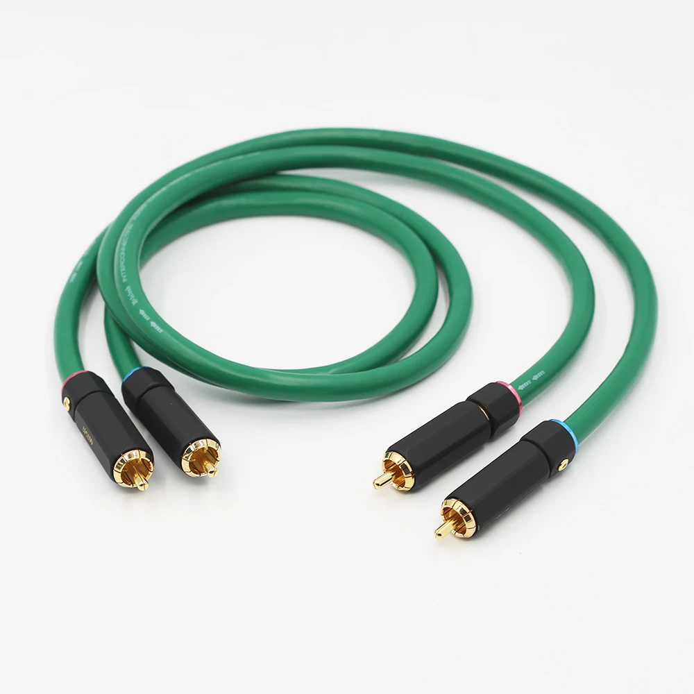 2328 Hifi посеребренный 2RCA кабель высокого качества 6N OFC HIFI RCA штекер аудио