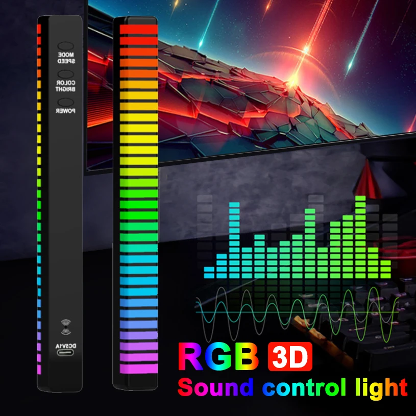 

RGB Lamp LED Sound Control Light APP Control Colored LED Pickup Rhythm Ambient Light For Car&TV&Computer Desktop Decor lights