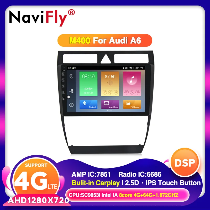 

HD screen 9inch 2din 8core Android 10.0 Car DVD Player For Audi A6 S6 RS6 1997-2004 With GPS Navigation IPS DSP CARPLAY WIFI 4G