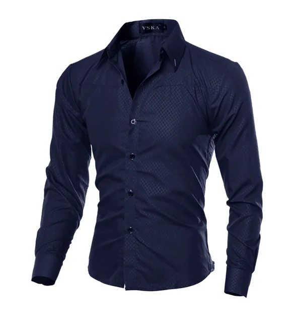 Mens Shirts  Mens Dress Shirts for Men  Office Business Casual japanese fashion  button shirt Navy Blue