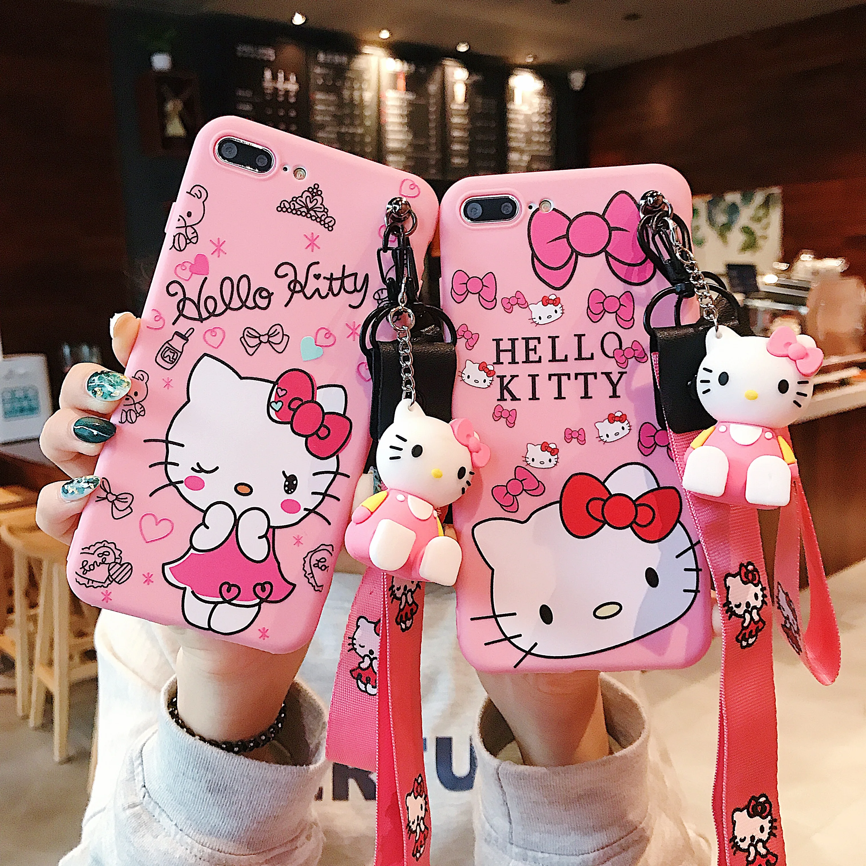 3D Симпатичные мягкие Рисунок «Hello Kitty» Животные силиконовый чехол для телефона с Ремешок-держатель для samsung A50 A40 A30 A20 A70 A80 A10 S10e плюс