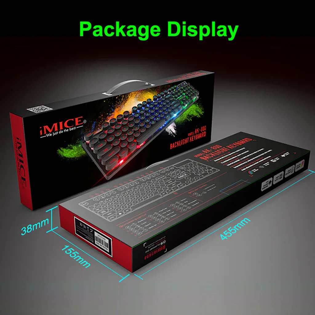 IMice AK-800 игровая клавиатура с подсветкой и подсветкой RGB Gamer для ПК и ноутбука