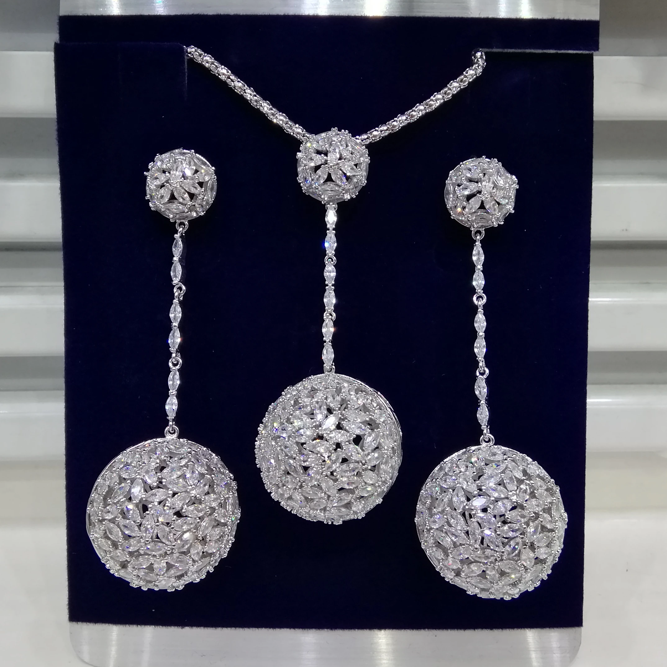 

GODKI Luxury Hollow Ball Nigerian Necklace Earring Jewelry Sets For Women Wedding Cubic Zircon Indian Dubai Bridal Jewelry Sets