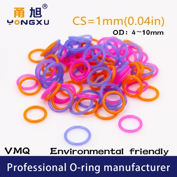 

20PCS/lot multicolor Silicon rubber o-ring Silicone/VMQ Thickness 1mm OD4/5/6/7/8/9/10/11/12/13mm O Ring Seal Rubber Gasket Ring