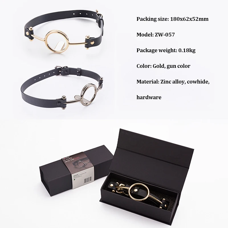 BDSM Sex Toys Erotic Bondage Mouth Fixed tongue High-quality metal one-piece design Soft cowhide Adult Erotic Game For Couples 3