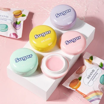 

New Macaron Sleeping Lip Mask Natural Green Tea Moisturizing Fades Lip Lines Anti-drying Lip Balm Day Night Repair Lip Care