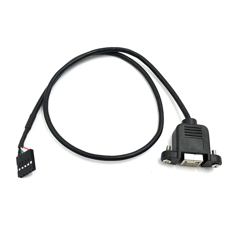50CM 5 Pin Motherboard Female Header to USB Type B Female Adapter Dupont Extender Cable with Screw Panel Mount Holes(5Pin/BF 0