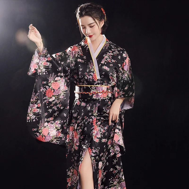Kimono Giapponese Vintage Donna: Abito Tradizionale Geisha Con Maniche Lunghe, Perfetto Per Spettacoli E Cosplay