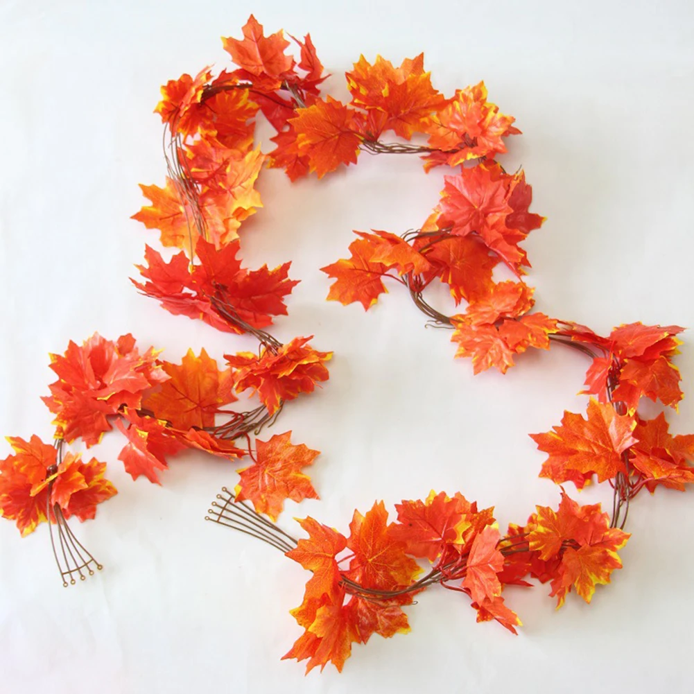 5Pcs Artificial Maple Grape Leaf Vine Plant DIY Party Home Wedding Garden Wall Decor