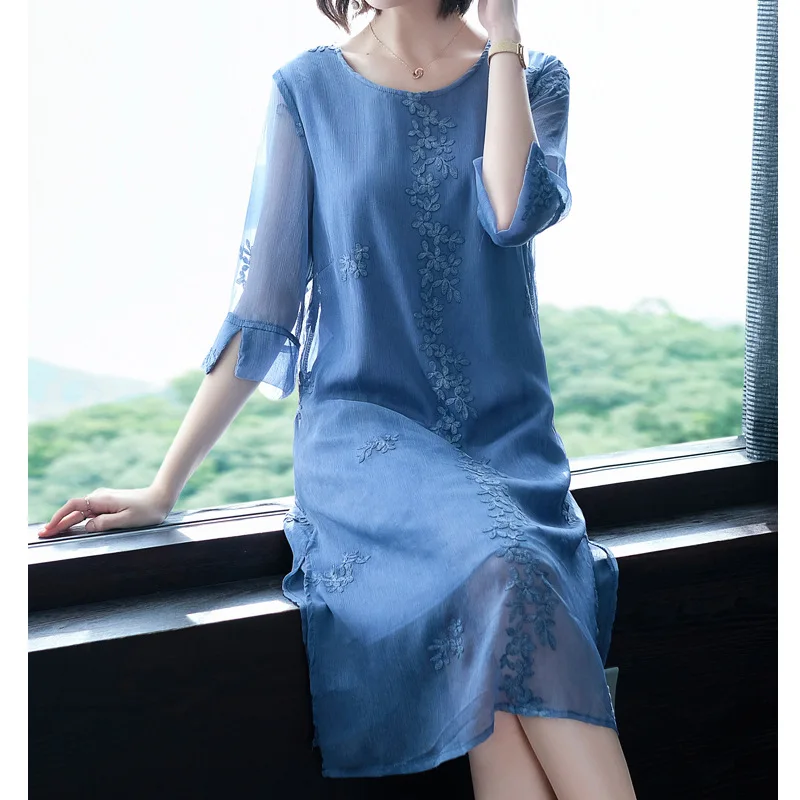 

Chiffon Dress Women's Summer 2019 New Style Korean-style Long Elegant Slimming Feminine of Women's Summer Wear Skirt