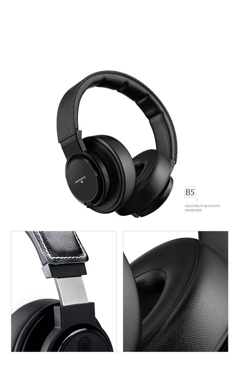 B5 Bluetooth 4,0 Беспроводные высококачественные bluetooth-наушники с поддержкой NFC и apt-X кожаные амбушюры и чехол для переноски