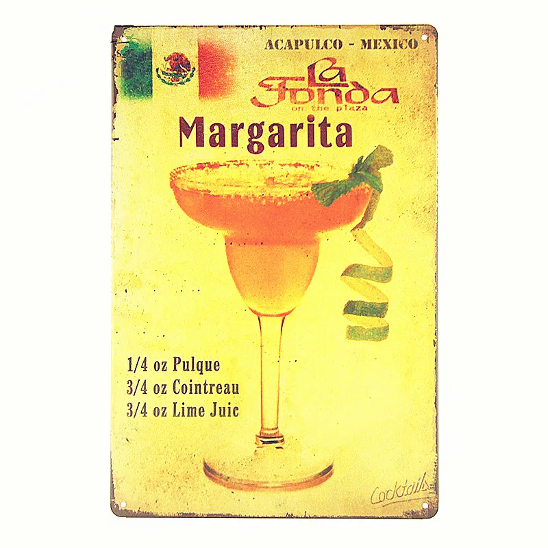 MOJITO CUBA LIBRE Коктейльные металлические вывески домашний декор винтажные оловянные вывески для паба домашние декоративные тарелки металлические вывески настенные таблички - Цвет: Коричневый