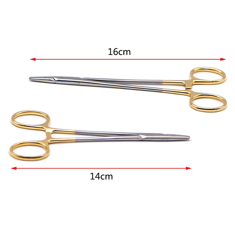 1PC Dental Nadel Halter Zange TC Kopf Deutsch Reusable Edelstahl Gold Überzogene Griff Kieferorthopädische Forcep Chirurgische Instrument