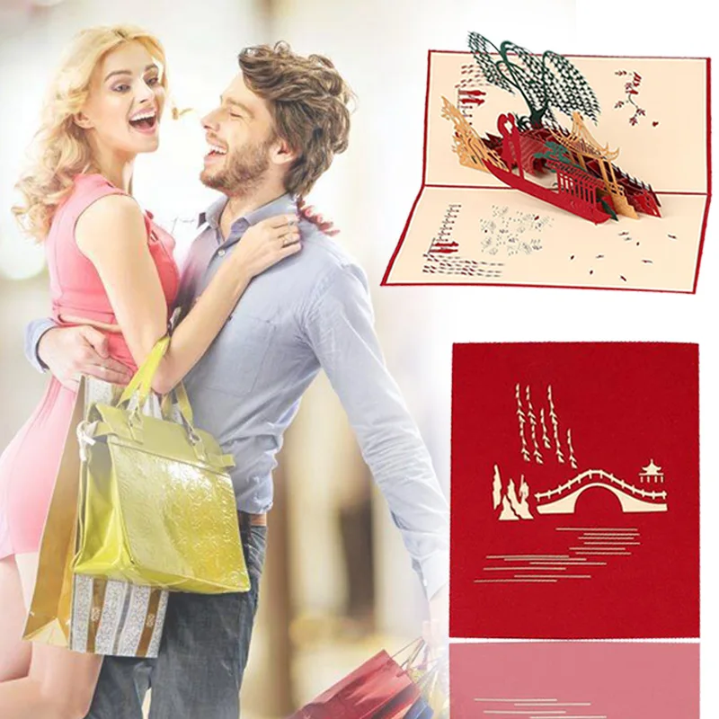 3D День рождения Юбилей вечерние поздравительные открытки Валентина Романтический новое поступление