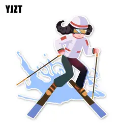 YJZT 14,5*12,8 см Красивая девушка аксессуары для лыж Фитнес Графический персонализированные автомобильные наклейки 11A-1907