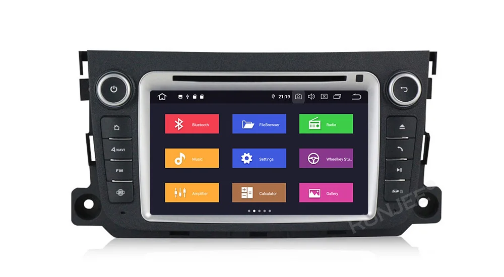 Best RUNJEE Android 9 4+64G IPS DSP Car DVD multimedia player For Mercedes Benz Smart Fortwo 2011-2014 dvd video output DAB 4
