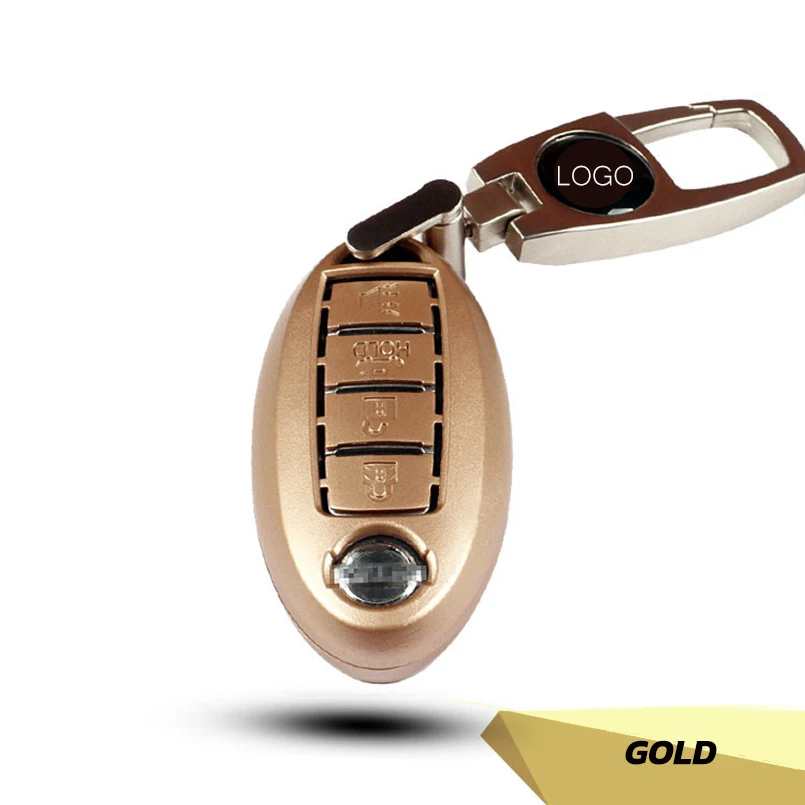 Gold 1 шт. модный ABS Камуфляж для автомобиля чехол для ключей дистанционный ключ дистанционного управления чехол Fob Shell чехол для Nissan - Название цвета: Gold
