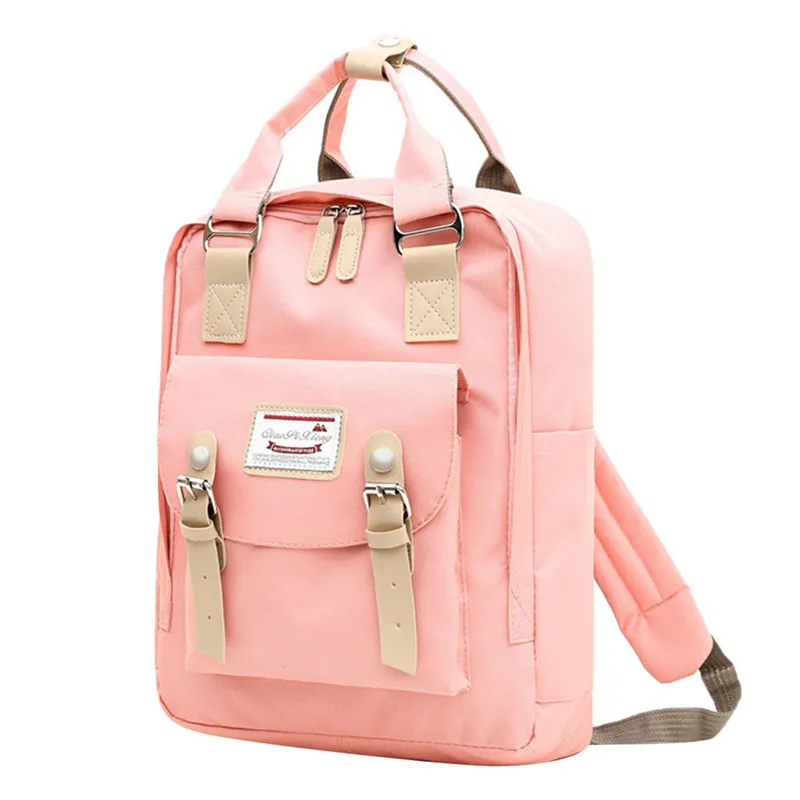Pink School Backpacks For Teenagers High Quality Women Waterproof Mum Bag Multi-function Backpack Wild Large Capacity E7 - Цвет: Pink