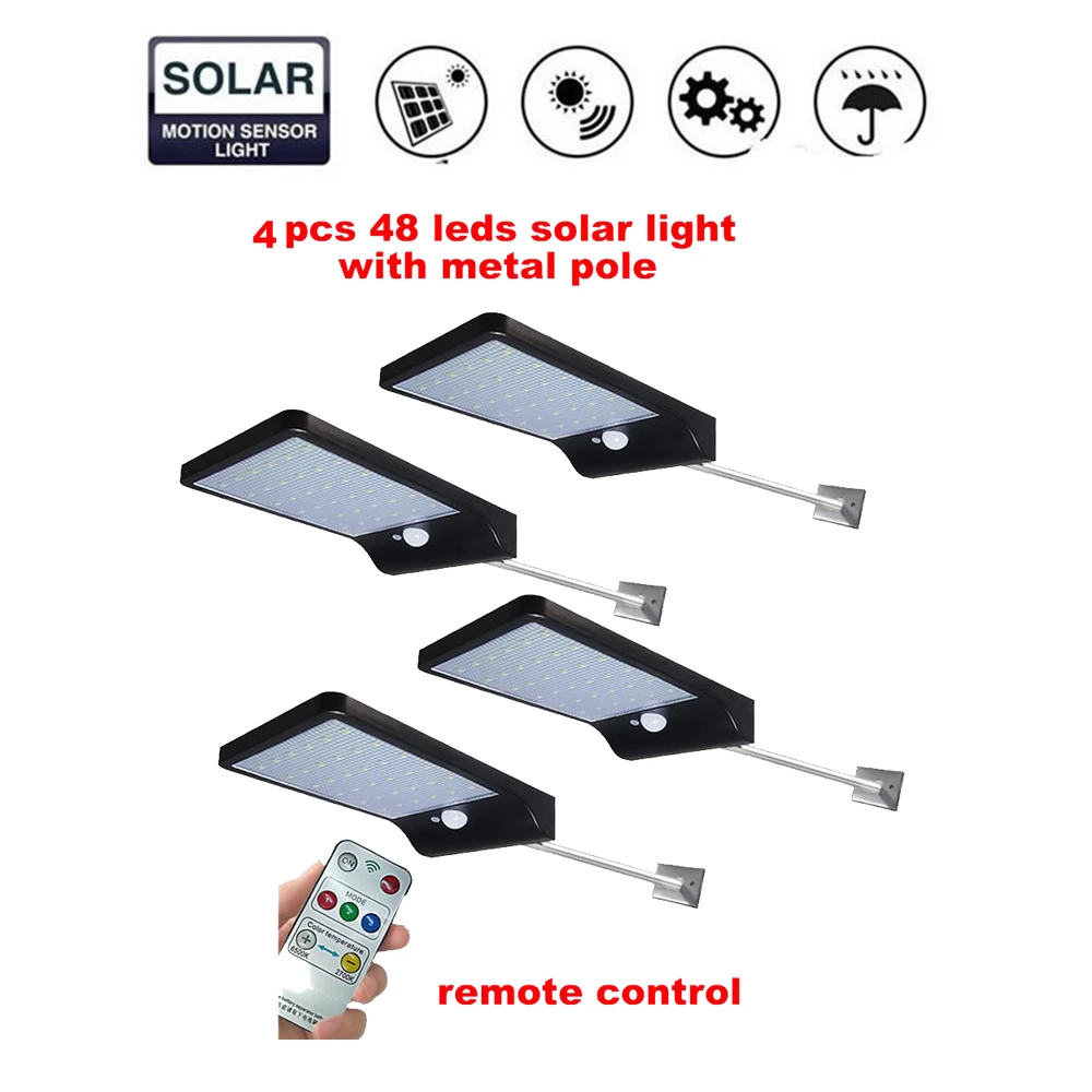 

2/4pcs Solar Motion Sensor Wall Lamp Separated 48 LED Light Waterproof Outdoor Garden Night Security security garden wall solar