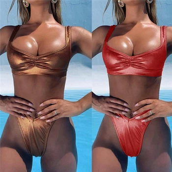 

Bikini Set Female Gold Sexy Brazilian Swimsuits Biquini Push Up Bikinis Women Plavky Swimming Suit Bikinis Women Swimwear