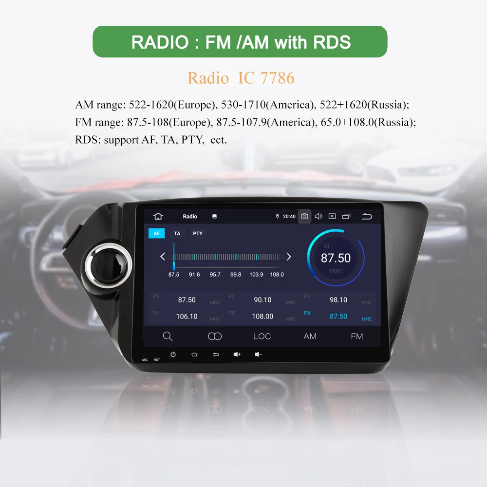 Best Bonroad Android 9.0 Car Multimedia Player stereo for K2 Rio 2010-2015 GPS Navigation Car Video Player with DSP  4G RAM ROM64G 3