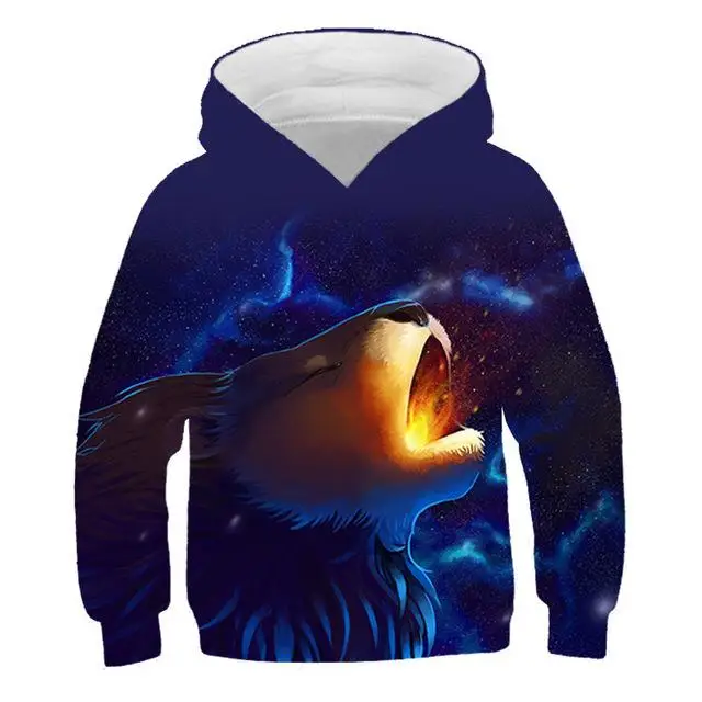 Жесткое животное Леопардо 3Dde chico y Chica sudadera Nio de ropa de moda cielo estrellado cielo Lobo impresin chico ocio sudadera - Цвет: TNT-766