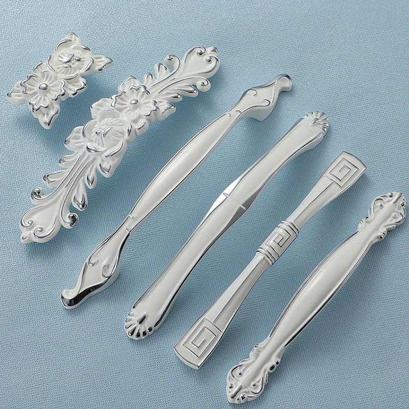 YUTOKO Schrankgriff, Zinklegierung, elfenbeinweiß, Schrankgriffe, Küchenschrank, Türgriffe, Schubladenknöpfe, europäische Modemöbel – Detail 3